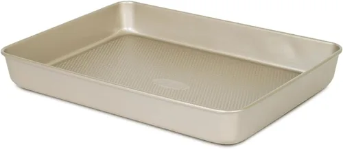 Glad Molde para hornear antiadherente, plato de metal oblongo, para pasteles y lasaña, utensilios para hornear de acero al carbono resistente,