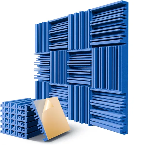 Miniatura 31 de Paquete de 12 paneles de pared insonorizados, paneles de espuma acústica de 12" x 12" x 2" para paredes, panel insonorizante autoadhesivo, paneles