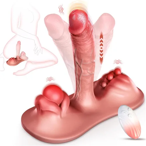 Consoladro de Sentarse y Montar con Vibrador - Juguetes Sexuales para Mujeres con 10 Modos de Empuje y Vibración y Calentamiento Inteligente,