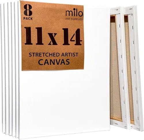 Miniatura 8 de milo Lienzo estirado para artista, 16 x 20 pulgadas, paquete económico de 6 lienzos para pintura, imprimado y listo para pintar, suministros de arte