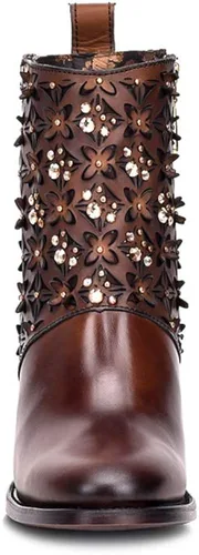 Miniatura 5 de Cuadra Botines para mujer en piel bovina con cristales y cremallera