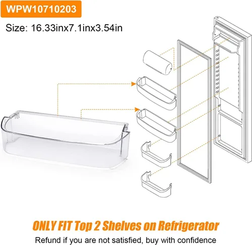 Miniatura 3 de WPW10710203 Contenedor de puerta de galón para refrigerador Whirlpool Kenmore reemplazar W10710203 W10451871 W10463668 W10710203 WPW10710203VP