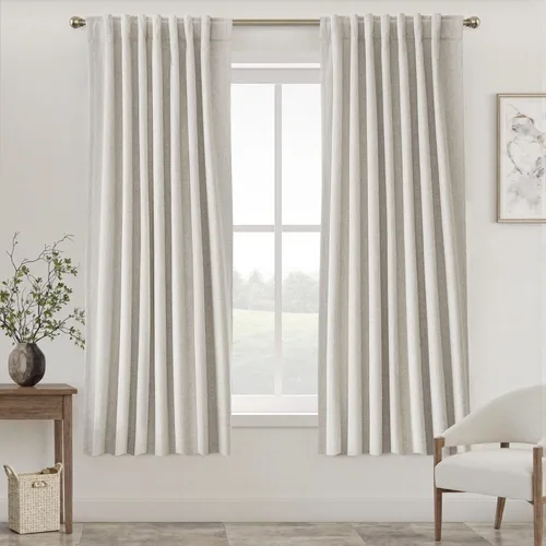 Miniatura 64 de UHITECH - Cortinas opacas beige para sala de estar, cortinas cortas de 35 pulgadas para habitación, cortinas negras para ventanas pequeñas, paneles