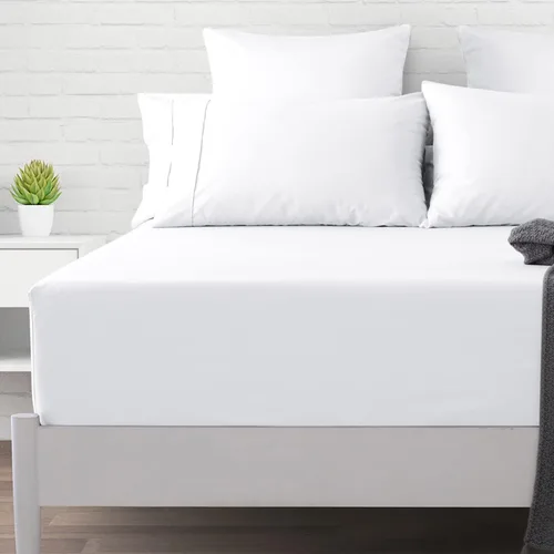 Miniatura 12 de XOOX Linen Sábana bajera de 500 hilos tamaño individual – Sábana bajera de 500 hilos suave de tejido satén de 100 % algodón color gris oscuro