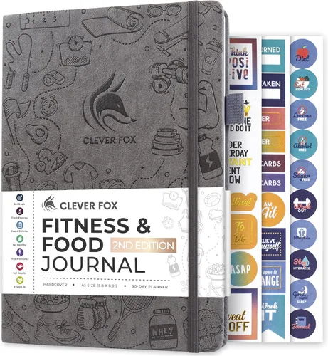 Miniatura 8 de Clever Fox Diario de fitness & Food – Planificador de nutrición y entrenamiento para mujeres y hombres – Libro de registro de ejercicio de dieta