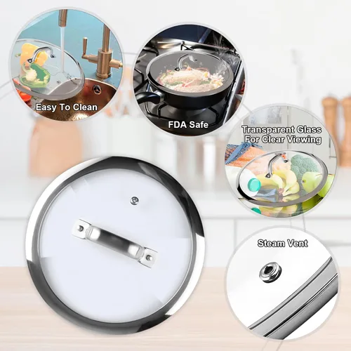 Miniatura 6 de Duxtop Tapa de repuesto para utensilios de cocina (diámetro interior: 9-3/8 pulgadas, diámetro exterior: 10 pulgadas)