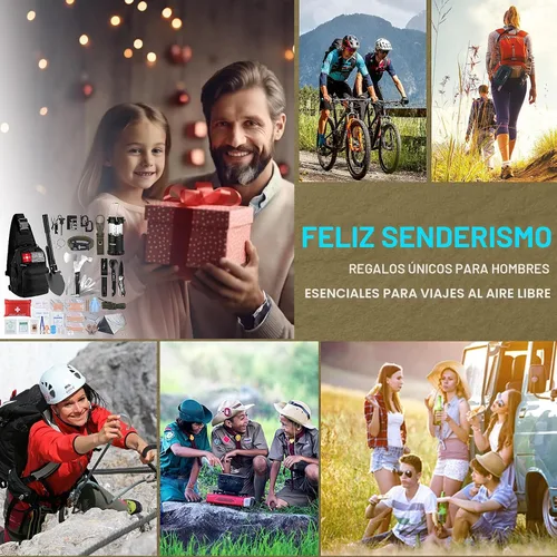 Miniatura 7 de Kit de supervivencia, regalos para Navidad para hombres y mujeres, 251 piezas de equipo de supervivencia de emergencia y suministros, kit de Negro