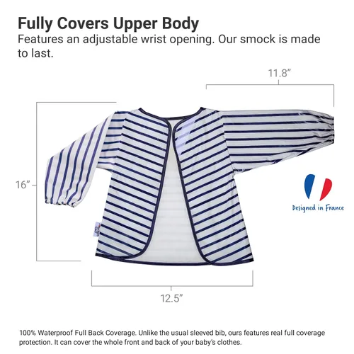 Miniatura 4 de Bata impermeable para padres, Rayas azules