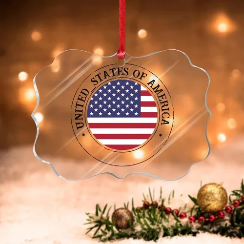 Miniatura 29 de Adorno de árbol de Navidad de Bahamas, bandera de las Bahamas, adornos acrílicos para decoraciones de Navidad, bandera nacional, recuerdo del país