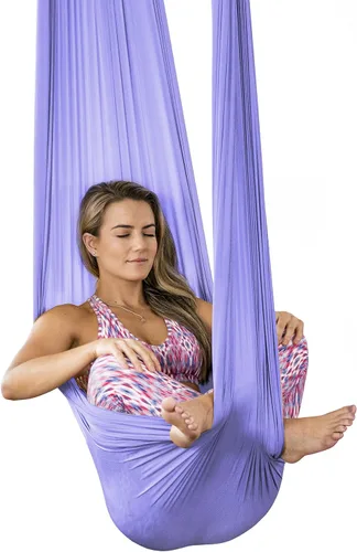 Miniatura 10 de Pinc Active Silk Aerial Yoga Swing & Hammock Kit for Improved Yoga Inversions, Flexibility & Core Strength