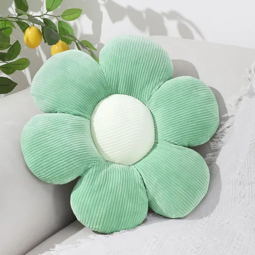 Miniatura 9 de Almohada en forma de flor rosa, cojín de suelo de 13.7 pulgadas, cojín de flor para sofá, sofá cama, almohada suave de margarita, cojín decorativo