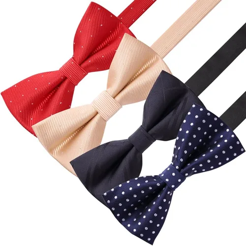 Miniatura 3 de AUSKY Paquete de 8 elegantes pajaritas ajustables preatadas para hombres y niños (paquete de 1, 4, 5, 6 y 8 para opción)