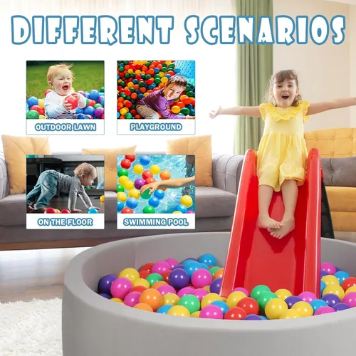 Miniatura 7 de 100 Pack de bolas para tienda de campaña de bolas, bolas de plástico coloridas libres de BPA, bolas de juego para bebés para pozo de bolas, casa
