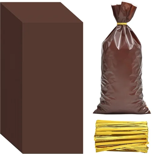 Miniatura 18 de Lecpeting 100 bolsas de celofán, bolsas de plástico para dulces con lazos giratorios para envoltura de regalo, cumpleaños, boda, baby shower
