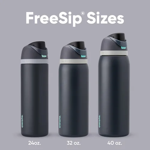 Miniatura 5 de Owala FreeSip - Botella de agua aislada de acero inoxidable con popote para deportes y viajes, sin BPA, 24 onzas, marea brumosa