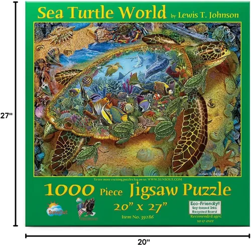 Miniatura 6 de SUNSOUT INC - Sea Turtle World - Rompecabezas de 1000 piezas por artista: Lewis T. Johnson - Tamaño terminado 20" x 27" - MPN # 39286