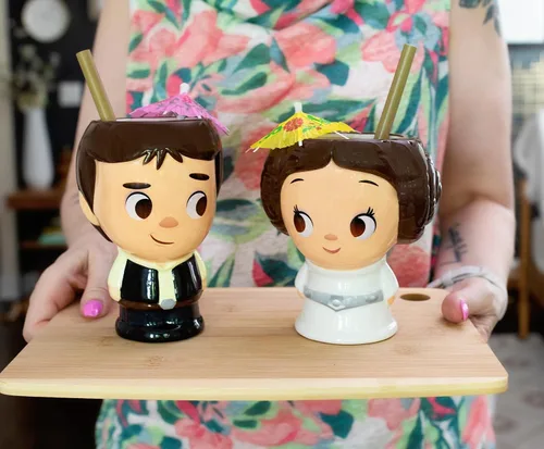 Miniatura 6 de Cupful of Cute Star Wars Han Solo and Princess Leia tazas de cerámica de 16 onzas, juego de 2 vasos de cóctel para el hogar, tazas de café