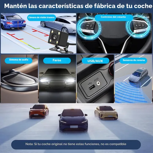 Miniatura 7 de Estéreo de coche de un solo DIN con Apple Carplay Android Auto, pantalla táctil IPS de 6.9 pulgadas, receptores de audio para automóvil de 1 DIN