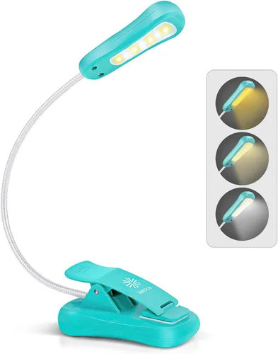 Vekkia - Lámpara de lectura recargable para leer en la cama, 3 colores x 3 tipos de brillo, luz de lectura ligera, hasta 70 horas de iluminación,