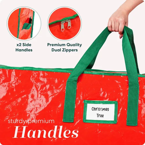 Miniatura 5 de Bolsa de almacenamiento para árbol artificial de Navidad, de gran capacidad Rojo