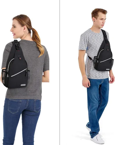 Miniatura 5 de MOSISO Mochila Mini de Bandolera, Pequeña Mochila de Senderismo, Mochila de Viaje, Mochila Casual para Deportes al Aire Libre, Negra Negro