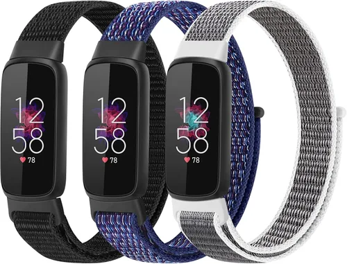 Miniatura 15 de Correas de nailon compatibles con correas Fitbit Luxe, correas deportivas de tela transpirable ajustable Solo Loop, pulsera de repuesto suave