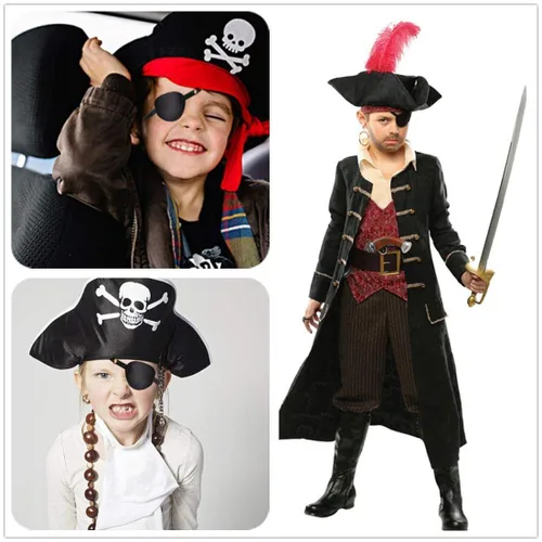 Miniatura 8 de Parches para ojos de pirata, paquete de 2 parches ajustables para ojos perezosos para adultos y niños, color negro