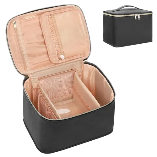 Miniatura 20 de OCHEAL Makeup Bag,Travel Makeup Organizer Bag, Cute Cosmetic Bags for Women Girls Travel Toiletry Bag Traveling With Brush Slot And Divider-Floral