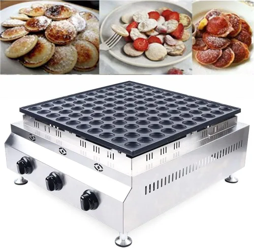 Miniatura 7 de Mini máquina para hacer panqueques holandeses de 100 agujeros, antiadherente de gas LPG Takoyaki, 110 V 1600 W, máquina para hacer gofres