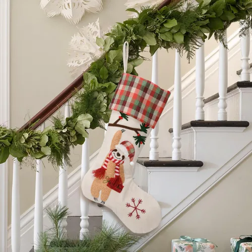 Miniatura 6 de 2025 Adornos de Calcetín de Gnomo de Navidad Personalizados, Calcetines de Barba de Santa de Felpa de Piel Sintética, Decoraciones del Hogar Regalos