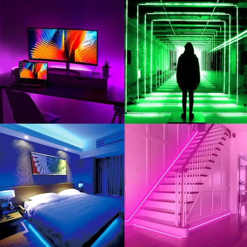 Miniatura 8 de PAUTIX Tira de luz LED RGB controlador inteligente inalámbrico, control remoto de 44 teclas y control de aplicación, sincronización de música
