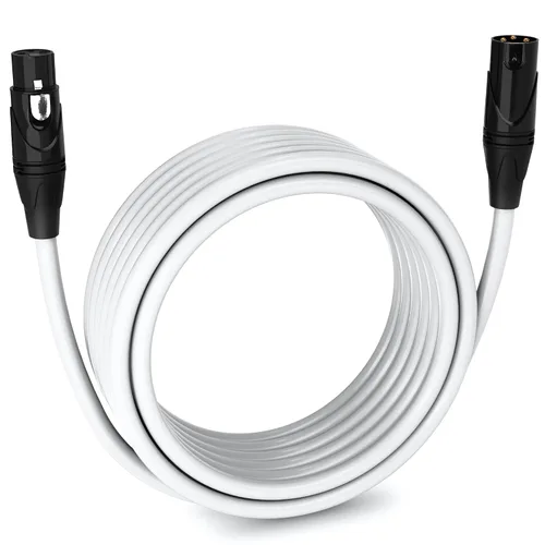 Miniatura 62 de LyxPro Cable de micrófono XLR hembra a macho de ángulo recto de 3 pines de 1.5 pies para altavoces amplificados, interfaz de audio, rendimiento