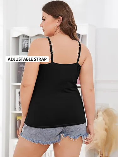 Miniatura 84 de Camisa Attraco de algodón, con tirantes estilo espagueti, con brasier incorporado, 2 paquetes, para mujer