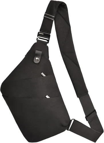 OSOCE Bolso bandolera ligero, antirrobo para mujeres y hombres, bolsa cruzada de hombro casual, bolsa deportiva, para viajes, senderismo, color Negro