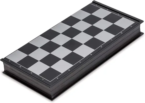 Miniatura 9 de Yellow Mountain Imports Juego de mesa grande 2 en 1 magnético de viaje para ajedrez y damas - 14 pulgadas - Juego de mesa plegable, portátil