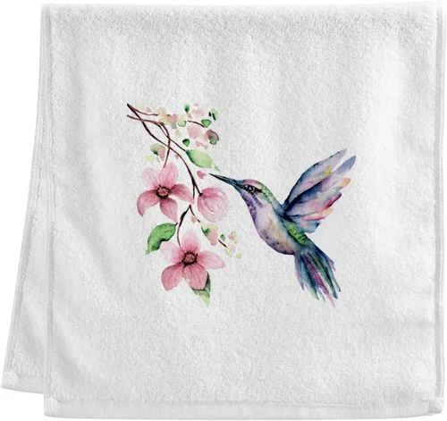 Miniatura 10 de Toallas de algodón suave para lavado facial, flores, acuarela, hortensias y parejas, flamencos, toallas de mano para entrenamiento, baño, juego de 2