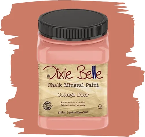 Miniatura 346 de Dixie Belle Paint Company - Pintura con acabado de tiza para muebles, color negro (Caviar), 1 galón, 128 fl oz, pintura mineral color rosa intenso