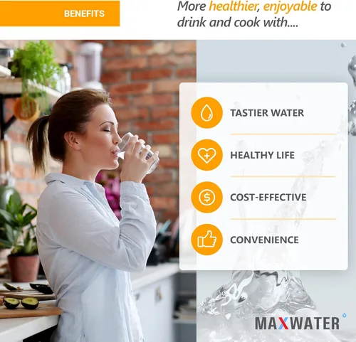 Miniatura 7 de Max Water Cartucho de filtro de agua de repuesto para toda la casa de 1 micrón, 10 x 4.5 pulgadas, compatible con DGD-5005, AP810, WFHD13001B
