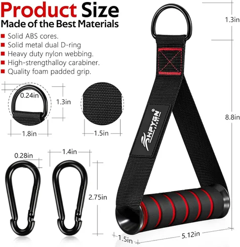 Miniatura 6 de HPYGN Mango de ejercicio, equipo de fitness de repuesto para pilates, yoga, entrenador de fuerza, gimnasio en casa extraíble, rojo, gris, azul mango