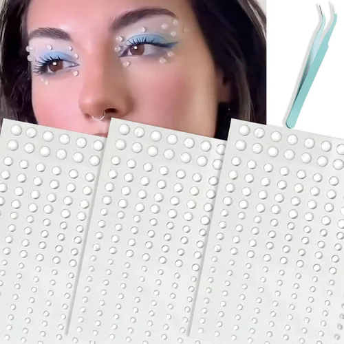 Miniatura 8 de NOOEPC Gemas faciales de Navidad, accesorios para rave, maquillaje de Navidad, copos de nieve, joyas autoadhesivas para la cara, joyas de ojos