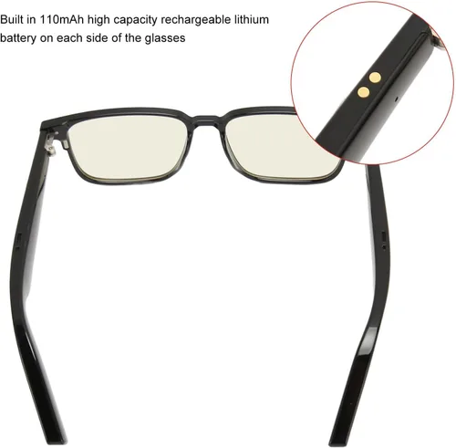 Miniatura 7 de Lentes inteligentes, gafas Bluetooth 5.3, lentes de audio inteligentes, micrófono integrado, altavoz IPX4, lentes de sol Bluetooth compatibles
