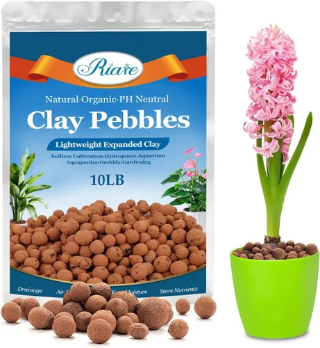 Miniatura 14 de Riare 6 LBS de piedras de arcilla expandida orgánicas - Bolas de leca natural de 4mm-16mm, guijarros de arcilla hidropónicos livianos para plantas