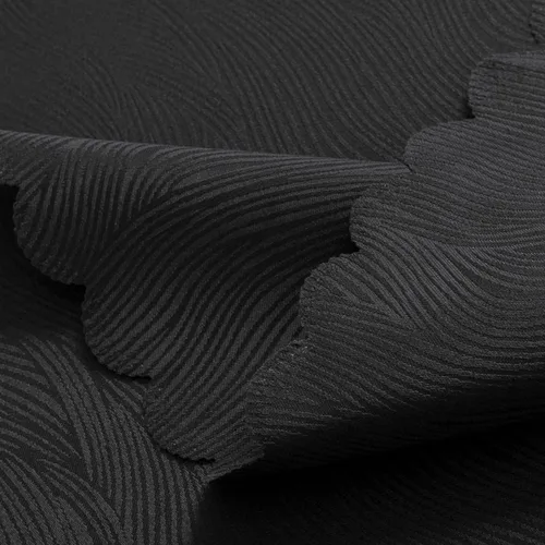 Miniatura 5 de Mantel redondo de jacquard de 63.0 in, resistente al agua, peso pesado, suave, lavable a máquina, color negro