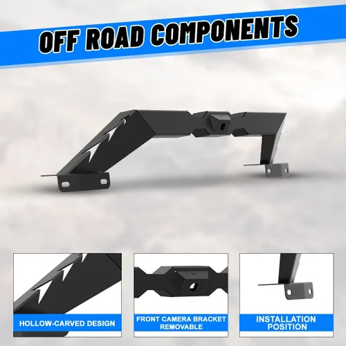Miniatura 3 de ROXX Barra de parachoques delantero negra compatible con Ford Bronco 2021 2022 2023 2 2 2023 2 puertas 2 puertas cepillo parachoques cepillo 3B.