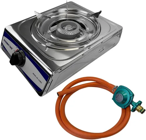 Estufa de camping de gas portátil,Estufa de propano de un solo quemador 10000 BTU,Acero inoxidable