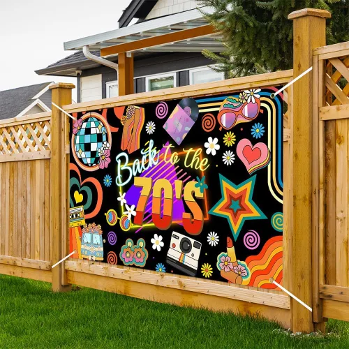 Miniatura 3 de Lofaris Banner de los años 70: decoraciones de fiesta de regreso a los 70, fondo retro de fotografía con temática de discoteca para fiesta