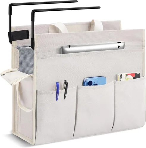 Miniatura 8 de MASTLU Bolsa de almacenamiento para colgar debajo del escritorio, organizador de escritorio, bolsa de almacenamiento lateral de oficina, compatible