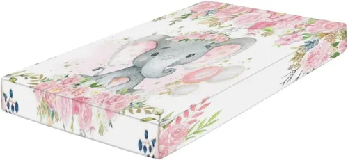 Miniatura 3 de Sábana decorativa para cuna, sábana bajera ajustable de microfibra para cuna para bebés y niños pequeños, 28 x 52 x 8 pulgadas, juego de sábanas