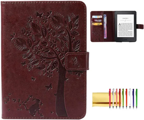 Miniatura 7 de Funda tipo libro para Kindle Paperwhite de 10ª/7ª/6ª/5ª generación, funda protectora ligera con ranuras para tarjetas, encendido automático