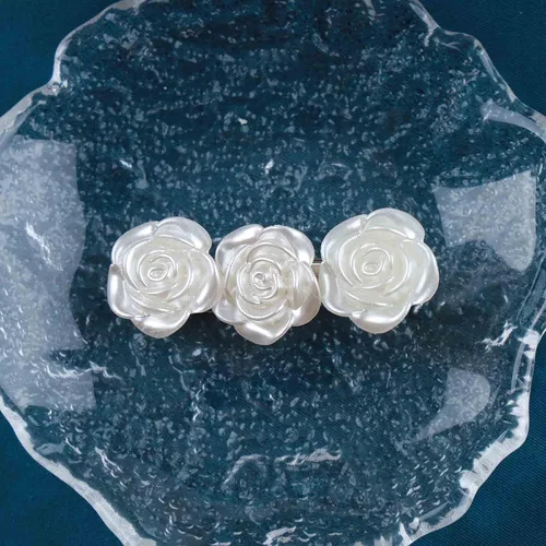 Miniatura 6 de Pinza para el cabello con diseño de flores bohemias, pasador de flores plateadas, elegante clip para la cabeza, accesorios decorativos